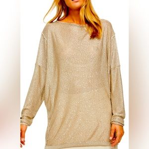 Free People Sweater open back ‘All that Glitter’ Sequin Sweater NWT